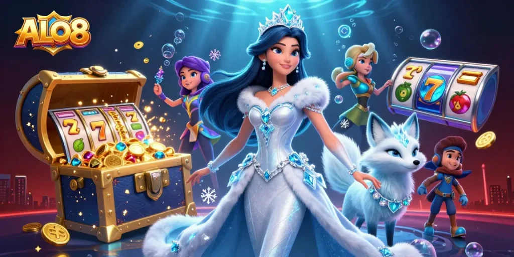Play exciting slot games at ALO8 with dazzling treasures and an enchanting atmosphere.