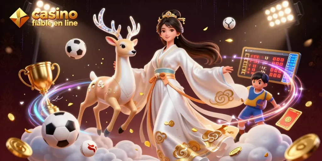 Engage with casino fiable en ligne through vibrant 3D illustration showcasing dynamic gaming moments.