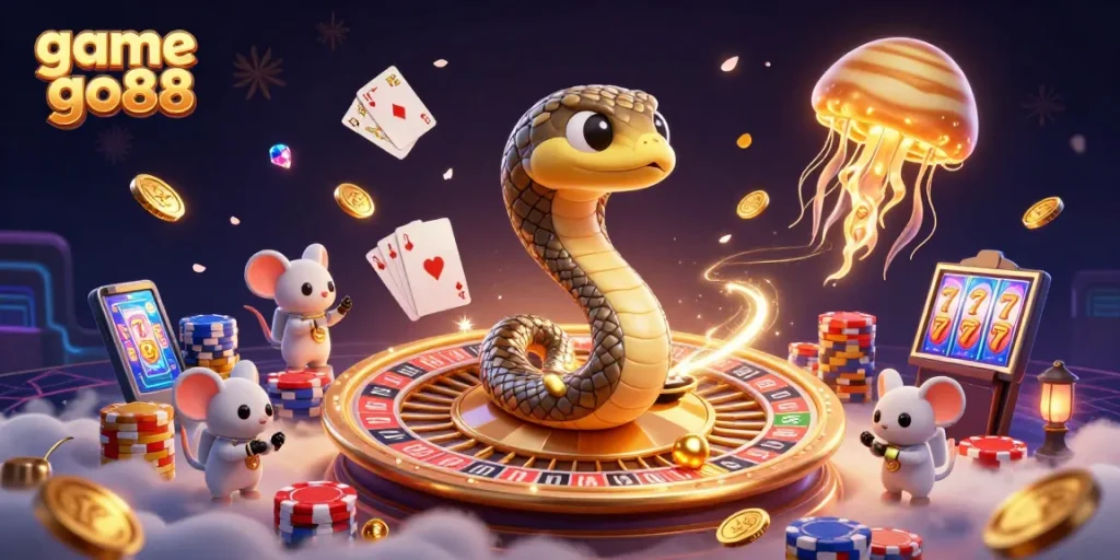 Engage with the game go88 experience through a dynamic cosmic casino scene showcasing thrilling elements and vibrant action.