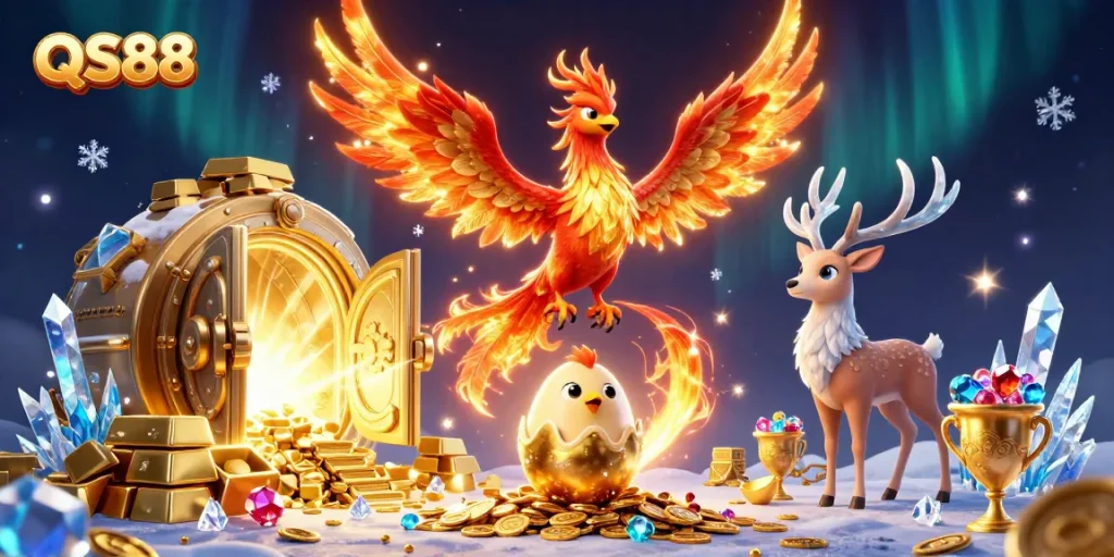 Experience winning strategies at QS88 with a dynamic 3D casino scene featuring fortune and excitement.